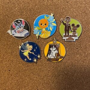 Disney Parks Joey Chou Character Attraction 5 Pin Set